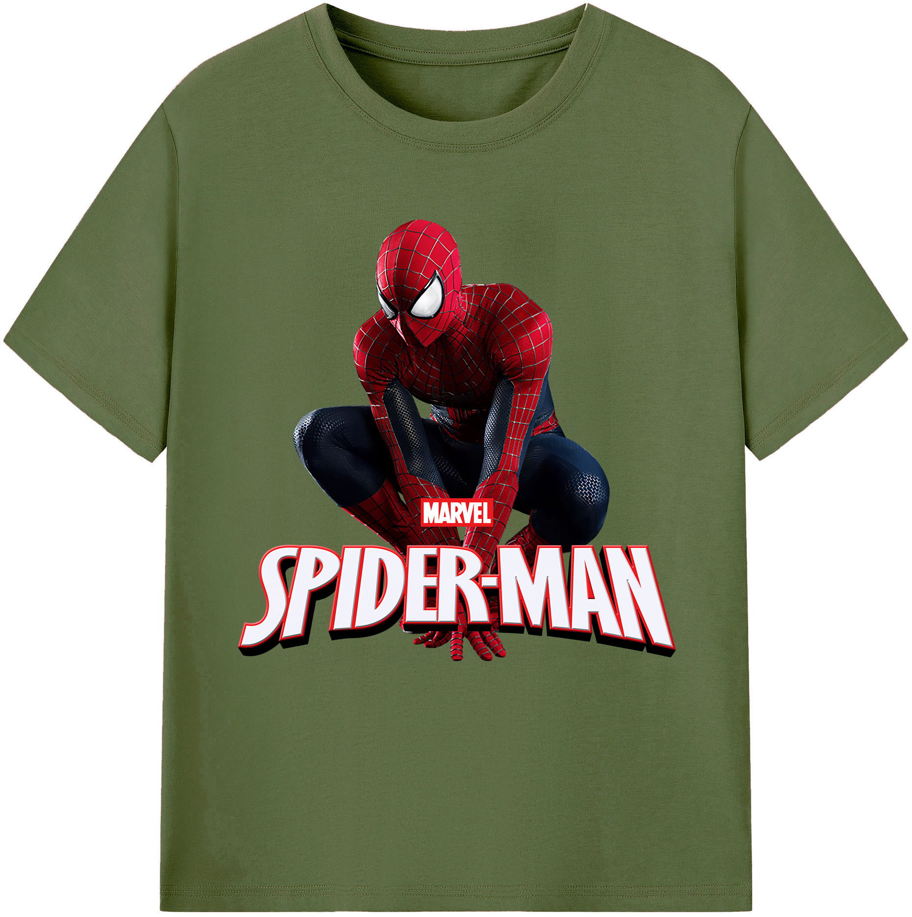 （画像用） Spider Man スパイダーマン 綿100％半袖Tシャツ（フロントプリント）
